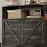 ZUN Farmhouse Shoe Storage Cabinet with Barn Door Design, Shoe Organizer with 2 Flip Drawers, W2557P236422