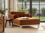Knox 65" Modern Farmhouse Chaise Lounge Chair, Burnt Orange Performance Velvet B2719P391773