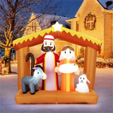 6ft Inflatable Nativity Scene - 6 Built-in LED Lights Weather-Resistant Polyester Xmas Outdoor Decor 92207829