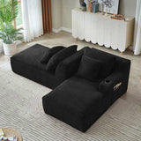 Compressible double chaise lounge with cupholders - No Assembly Required, Fluffy Modern Sleeper W2339P346397