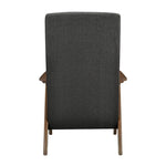 ZUN Modern Accent Chair 1pc Dark Gray High Back Chair Cushion Seat and Back Walnut Finish Solid Wood B011P182665