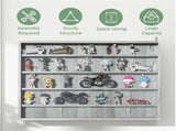 Gray 5-Tier Wall Display Case 2 Glass Doors, Adjustable Shelves for Small Spaces 97441624