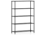 5-Tier Heavy-Duty Metal Wire Shelving, 1250LBS Total Capacity Rack with 250LBS Per Shelf, Black 04462155