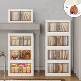 1 Piece Three Tier Folding Organizer with Lid and Door on Wheels, Collapsible Plastic Small 37538906