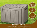 30 Gallon Outdoor Storage Box, Weatherproof Lockable Resin Deck Box for Patio Furniture, Pool 96371124