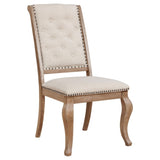 Cream and Barley Brown Tufted Back Dining Chair B062P153696