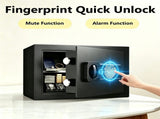 0.6 Cubic Feet Small Safe Box, Fingerprint & Digital Keypad Lock, Steel Security Cabinet for 47790549
