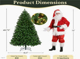 6FT Pre-lit Artificial Hinged Christmas Fir Tree with Stand and 300 LED Warm Lights,Green 45124512