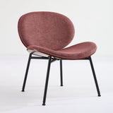 Mid-Century Modern Shell Chair Single Side Chair Tripod,bean paste pink fabric Lounge Chair in W1143P214254