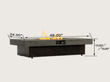 50000 BTU Rectangle Fire Pit, Smokeless Propane Outdoor Firepit with Convertible Coffee W853P553884