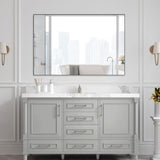 48"x32" Oversized Modern Rectangle Bathroom Mirror with Balck Frame Decorative Large Wall Mirrors W708P146108