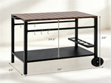 Stainless Steel Outdoor Grill Prep Table with Storage Cabinet Spice Rack & Tool Hooks, Rolling 30951117
