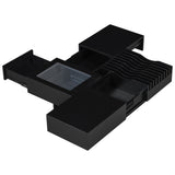 U-Can 33''Mid Century Modern Coffee Table,Unique Square Wooden Coffee Table with 3 Drawers, Tempered N724P270432B