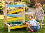 3-in-1 Kids Sand Water Play Table, Fir Wood Outdoor Sensory Activity Table with Faucet & 82841492