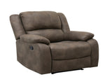 Modern Reclining Chair Brown Polished Microfiber Pillowtop Arms Solid Wood Frame 1pc Living Room B011P188423