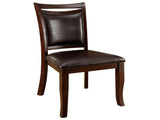Transitional Dining Room Side Chairs Set of 2 Chairs only Dark Cherry / Espresso Padded Leatherette B01152300
