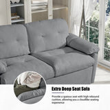 Convertible Pull Out Sofa Bed Queen Size, 3-in-1 Convertible Sleeper Couch with Thicked Cushions and W3163P269700
