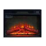 ZUN 23" Electric Fireplace, 3DInfrared Black Fireplace Electric Insert Heater, with IR Remote Control, 92000032