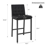 ZUN Modern design High stool Metal legs Kitchen Restaurant Black pu bar chair, black spray painted chair W210P192594