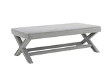 Comfort Double Bench Upholstered in Velvet Fabric,Stool Stylish X-Crossed Legs,Comfort Cushion W2671P441833