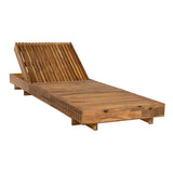 Outdoor Chaise Lounge Chair with 6-Position Adjustable Backrest,Acacia solid wood,TEAK COLOR N770P281696T