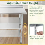 24x60 Inch Stainless Steel Prep Table with Adjustable Undershelf and Galvanized Legs, Heavy-Duty W1422P252476