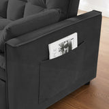 Modern Velvet Loveseat Futon Sofa Couch w/Pullout Bed,Small Love Seat Lounge Sofa w/Reclining W1359P183643
