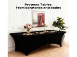 Spandex Tablecloth Set 3-Pack 6ft Rectangular 95% Polyester 5% Spandex Black Fitted Table 40432876