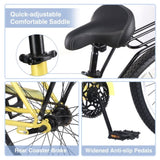 Single Speed Bicycles 26"Inch,Steel Frame, Wide Wheels for Stability, Rear Coaster Brakes,Multiple W1019P163418