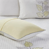 ZUN 6 Piece Embroidered Quilt Set with Throw Pillows Yellow King/Cal King B03597621