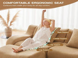 Soft Teddy Fabric Boneless Sofa,No Assembly Required Streamlined Design,Anti-Slip Design 32D High W714P357216