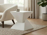 All Weather MGO X Design Side Table - Stylish White Indoor Outdoor Table for Home, Garden, Balcony, N770P341402W