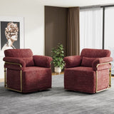 360 Degree Square Swivel Accent Sofa Chair,Fluffy Fabric Lounge Wide Upholstered Reading Chair with W2012P319078