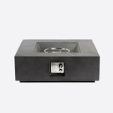 Outdoor Propane Fire Pit Table,Square Stone 35-inch Planter Base, 50,000 BTU Stainless Steel Burner, W3016P233629