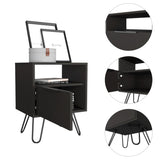 Augusta Nightstand , End Table, Side Table Single Door Cabinet, Hairpin Legs -Black B20092072