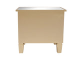 2-Drawer MDF Bedside Table with Mirror Finish 19.68*15.74*24.023in Rose Gold Silver 18774648