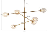 Cyrus 6-Globe Light Architectural Metal Chandelier B03596548