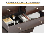 Brown particleboard with a textured melamine finish, 66*40*111cm, 42 drawer cabinet, matte gold 73782149
