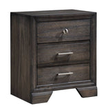 1pc Contemporary Style 3 Storage Drawers Nightstand End Table Bedroom Solid Wood Wooden Furniture ESFCRMB6580-2