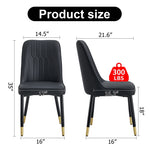 ZUN Black dining chairs and living room chairs. PU material and metal legs, suitable for kitchen, living W1151118969