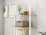 5-Layer Wall-Mounted MDF Iron Frame Display Rack 24.02*12.01*72in White&Oak 76363411