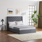 ZUN Upholstered Full Platform Storage Bed Frame with 4 Drawers, Wingback Headboard with Button Tufted 06426631