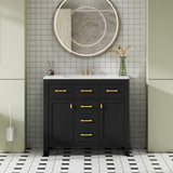 36'' Bathroon Vanity with Ceramic Sink Combo Set,Modern Freestanding Single Bathroom Cabinet with 4 N710P247494B