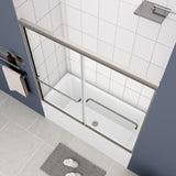 Bathtub Bypass shower door, sliding door, with 1/4" tempered glass and Chrome finish 56-60"x58" W2122131040