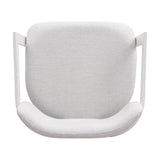 Upholstered Dining Chairs Set of 2, Fabric Armchairs with Beige Seating White Metal Frame, 265 LBS N779P281141B