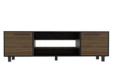 Tv Stand for TVs up 60", Two Cabinets, Three Shelves, Five Legs, Espresso / Pine B097132985
