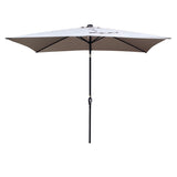 ZUN 10 x 6.5t Rectangular Patio Solar LED Lighted Outdoor Umbrellas with Crank and Push Button Tilt for W65690316