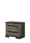 ZUN 1pc Contemporary 2-Drawer Nightstand Brown Gray Finish Wooden Bedroom Furniture B011P210423