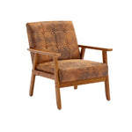 ZUN Accent Chairs Set of 2 with Table, Mid Century Modern Accent Chair, Wood and Fabric Armchairs W153982251