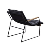Distress Espresso and Matt Iron Accent Chair with Sled Base B062P209157